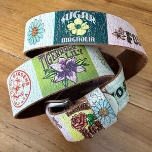 Vintage Fossil Floral Screen Print Belt